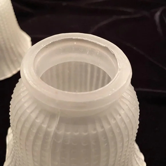 Vintage Frosted, Beaded Light Difussers - Picture 3 of 7